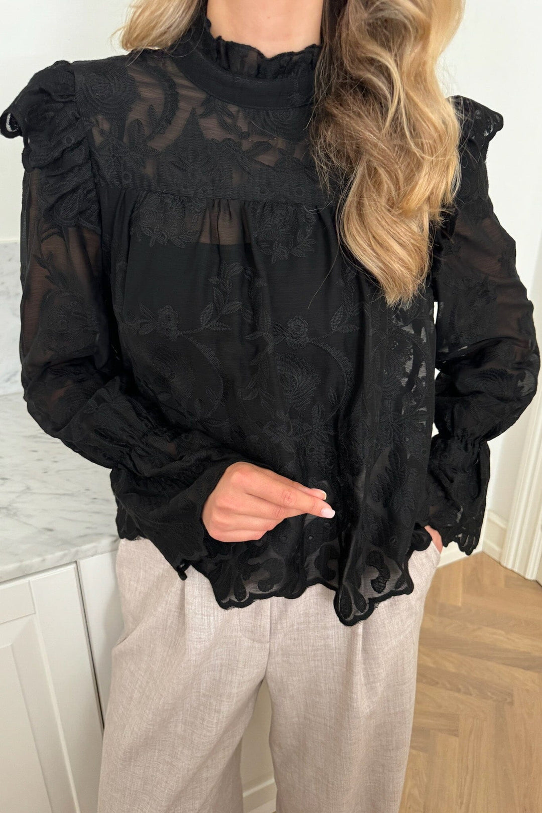 BYIC - Ellinoric Lace Shirt - vb Vintage Black