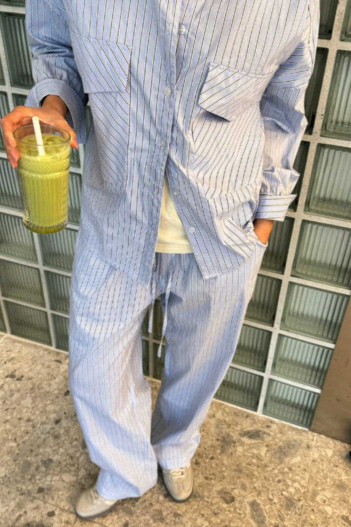 BYIC - Hannahic Pants - lbws Light Blue White Stripe