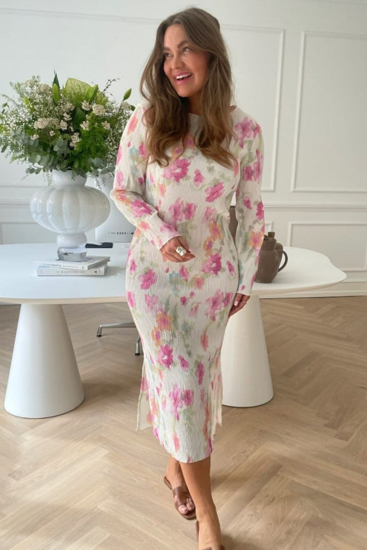 BYIC - Odaic Dress - pfbp Pink Flower Blush Print