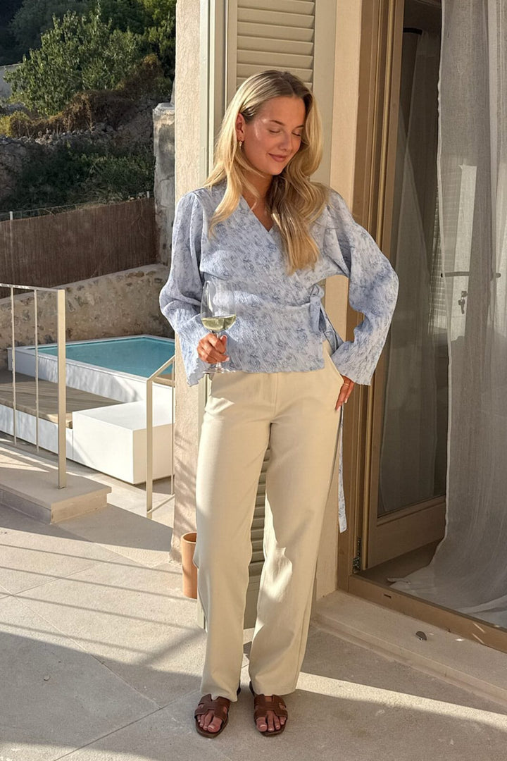 BYIC - Ofeliaic Wrap Shirt A23939 - Soft Blue Blossom