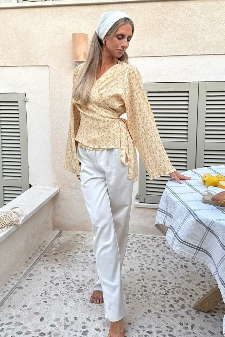 BYIC - Ofeliaic Wrap Shirt A23939 - Yellow Flower Print