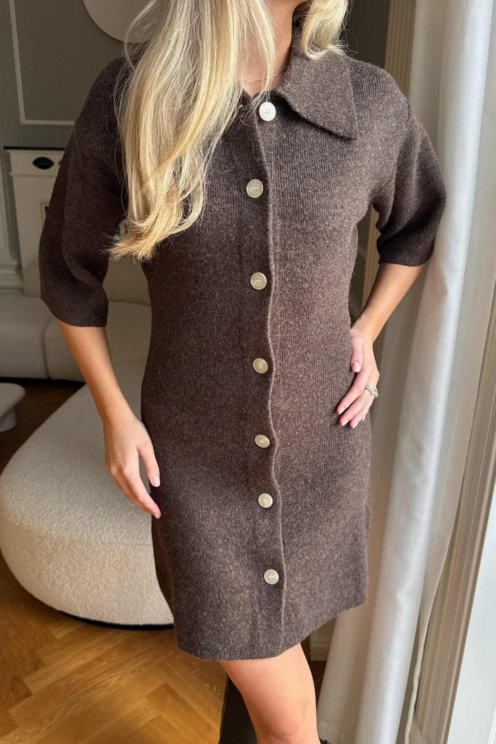 BYIC - Oliviaic Knit Dress H105-1 - Dbrown Dark Brown