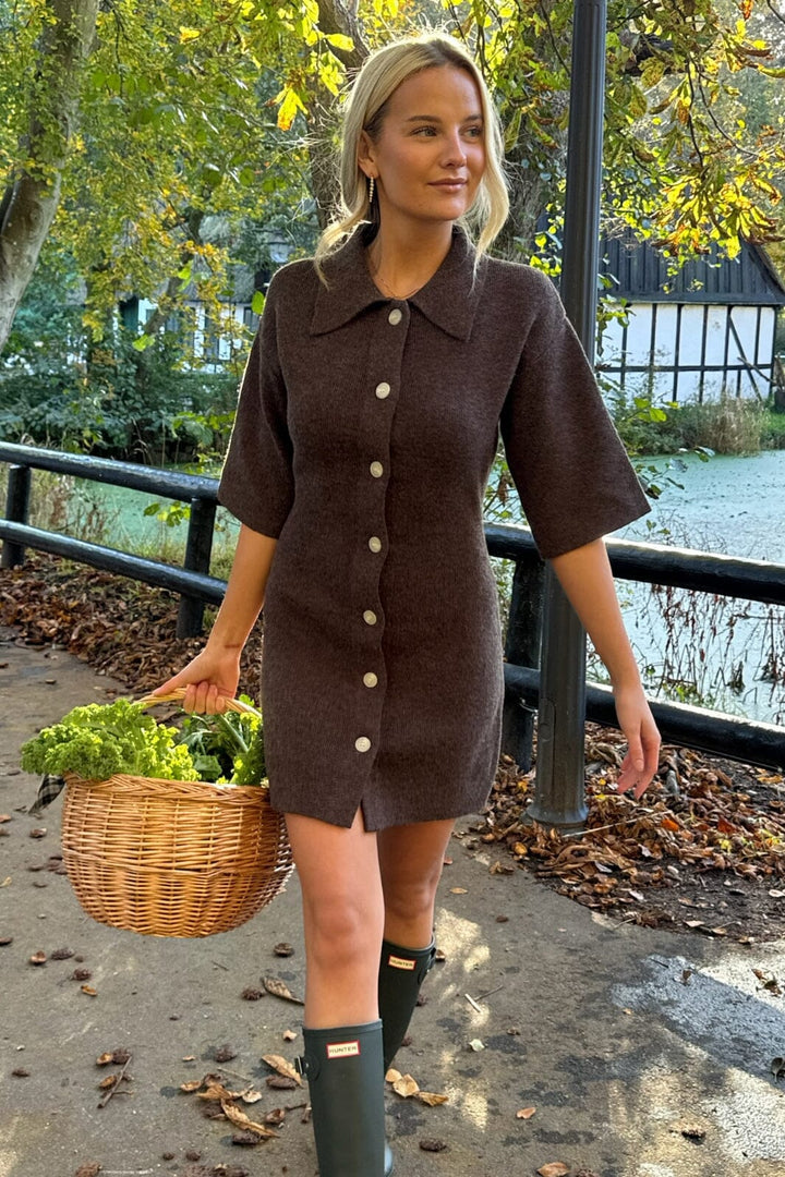 BYIC - Oliviaic Knit Dress H105-1 - Dbrown Dark Brown