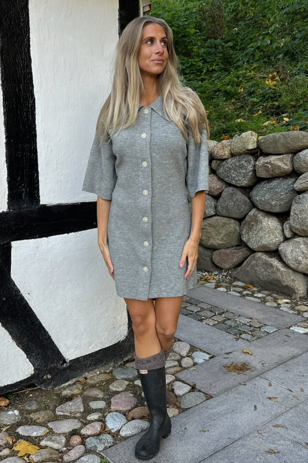 BYIC - Oliviaic Knit Dress H105-1 - Grey Grey