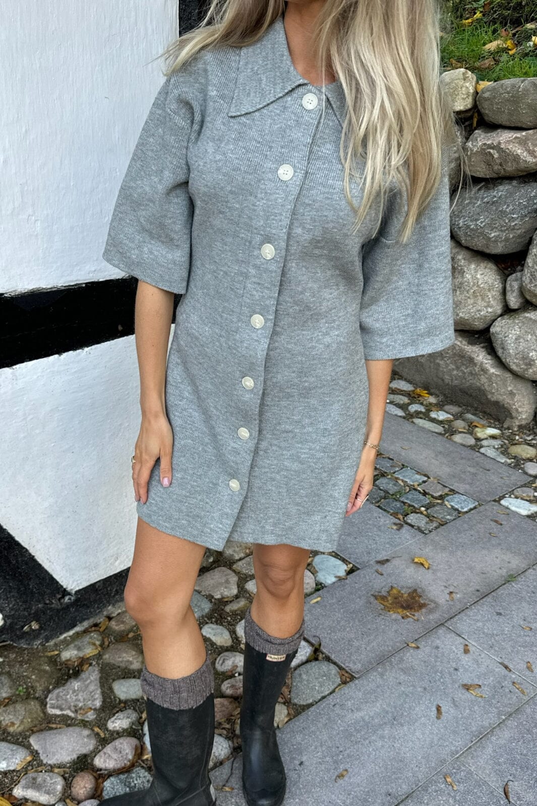 BYIC - Oliviaic Knit Dress H105-1 - Grey Grey