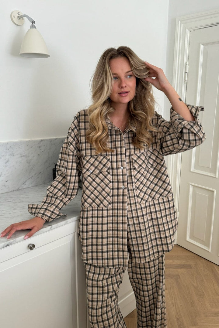 BYIC - Theldaic Shirt - bbc Beige Black Checks