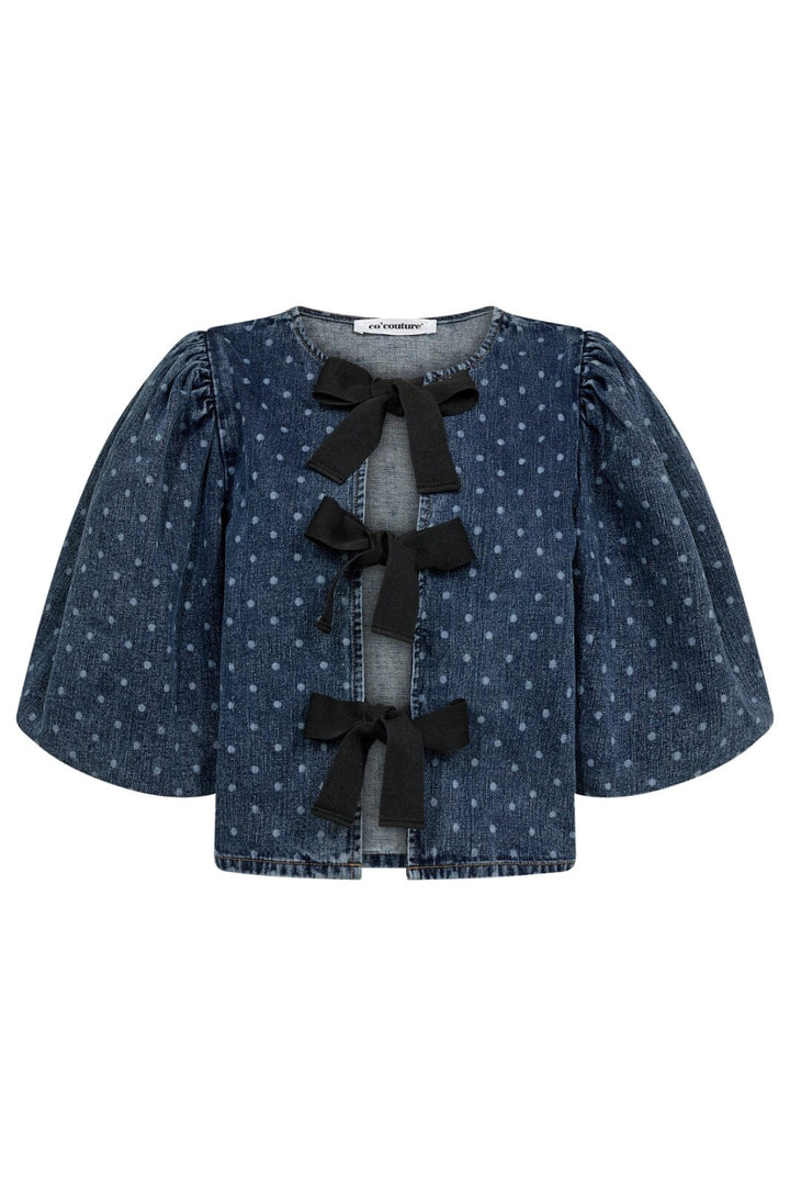 Co´couture - Darincc Dot Bow Blouse 35597 - 552 Denim Blue