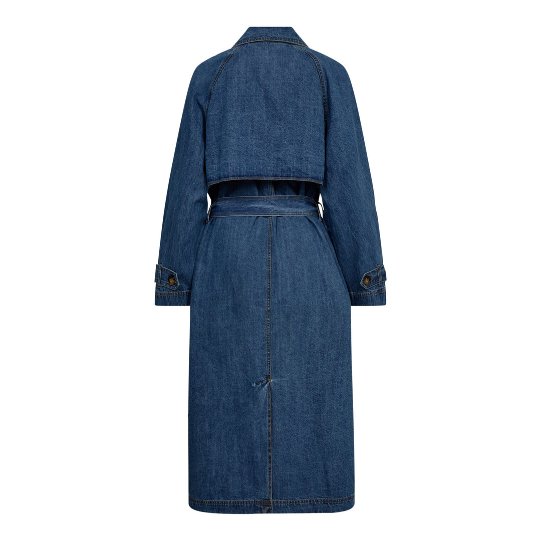 Forudbestilling - Co´couture - Delinacc Denim Trench Coat 30269 - 555 Dark Denim Jakker 