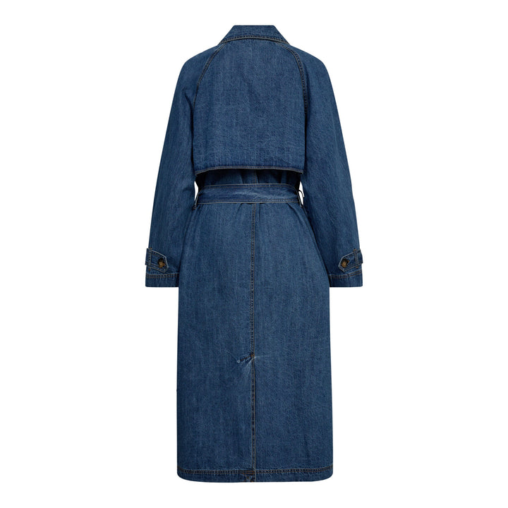 Forudbestilling - Co´couture - Delinacc Denim Trench Coat 30269 - 555 Dark Denim Jakker 