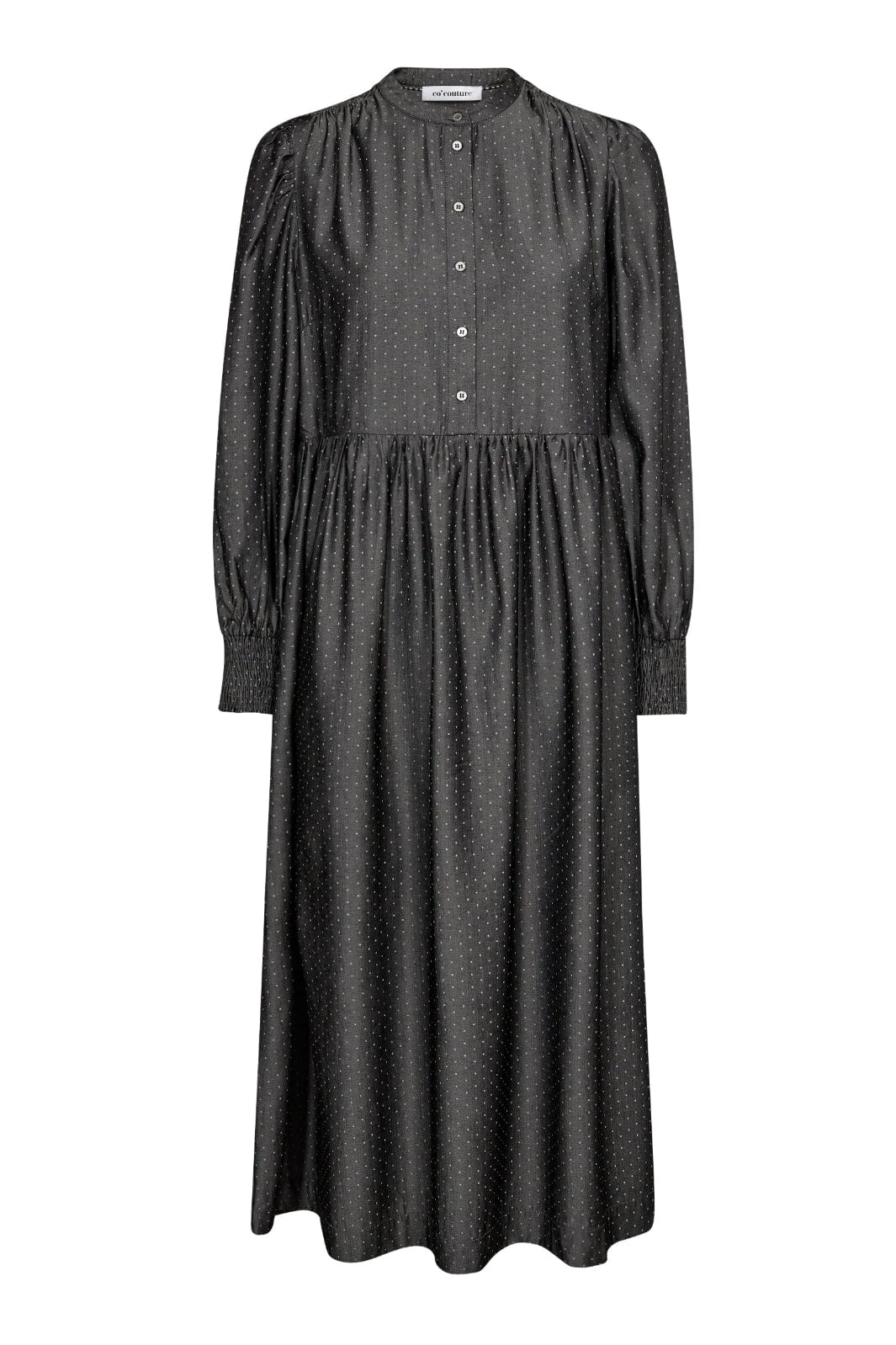 Co´couture - Dianacc Dot Placket Dress 36390 - 139 Mid Grey