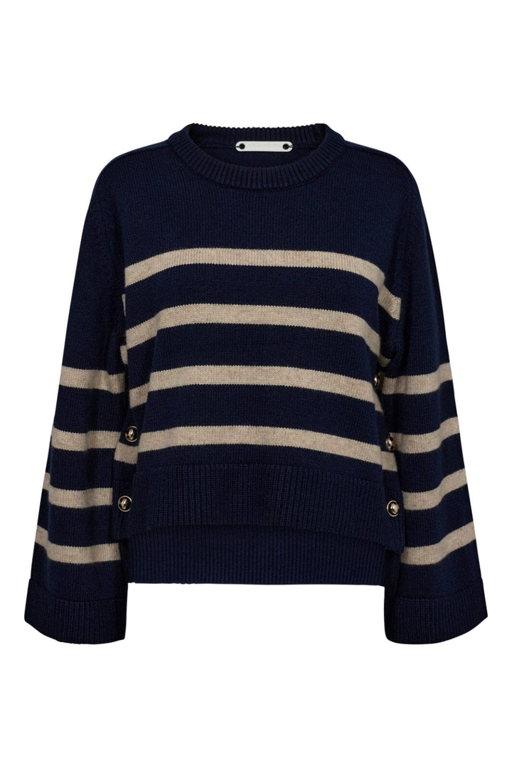 Co´couture - Majacc O-Button Stripe Knit 32148 - 120 Navy
