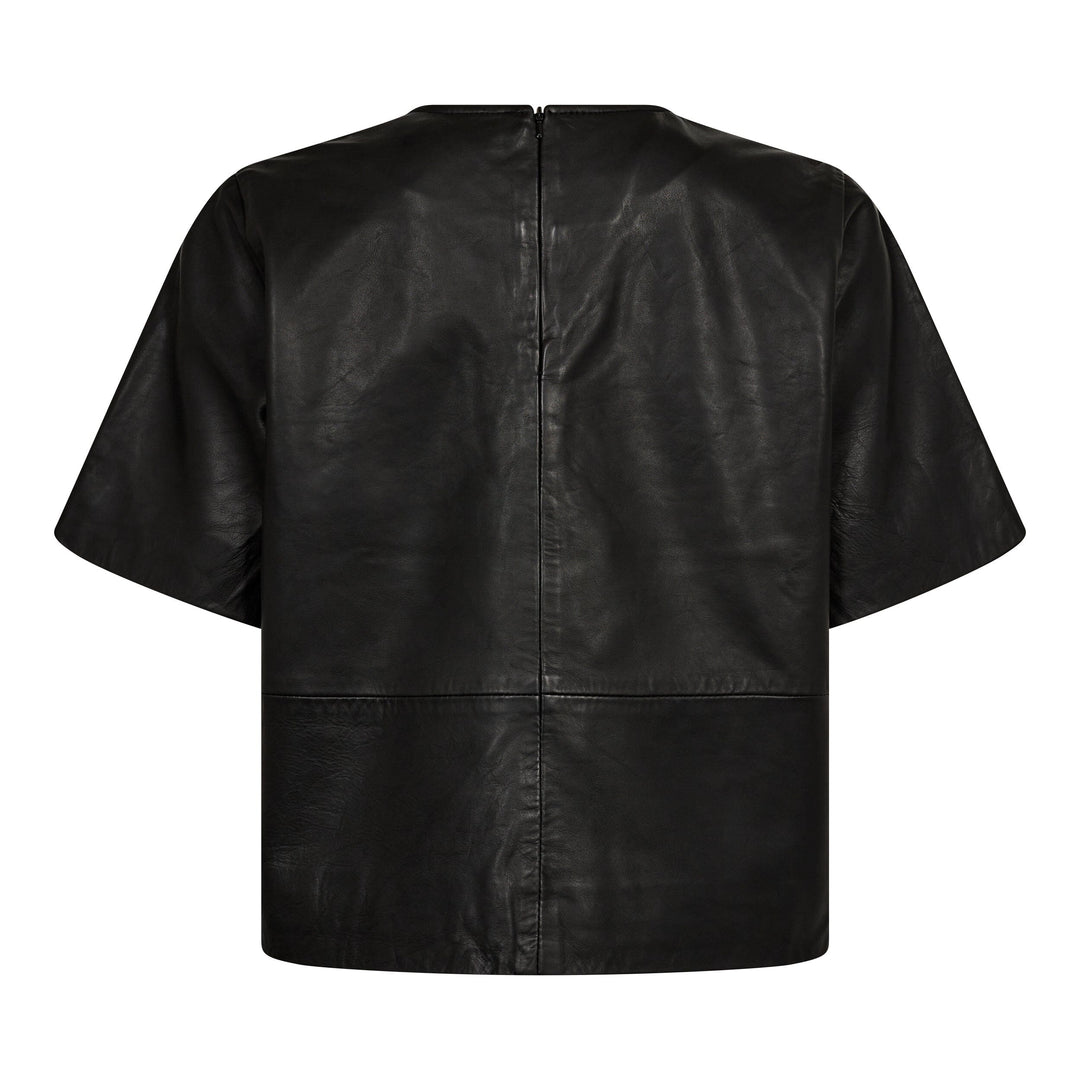Co´couture - Phoebecc Leather Tee 35732 - 96 Black