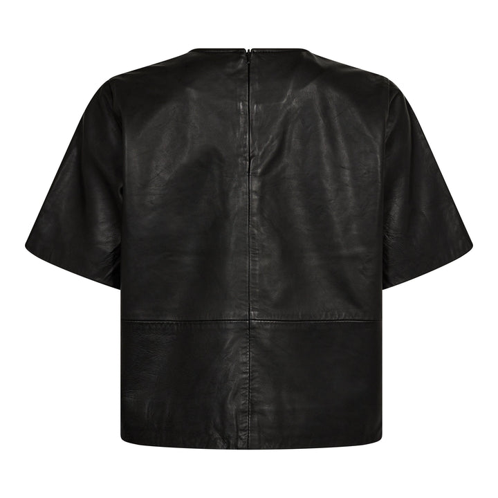 Co´couture - Phoebecc Leather Tee 35732 - 96 Black