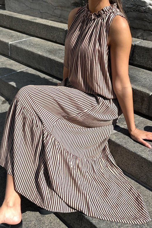 Continue - Maja Skirt Small Stripe 14970 - Brown Small Stripe