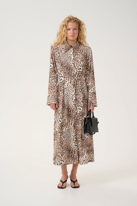 Forudbestilling - Gestuz - Gzmareen P Ls Dress - 107188 Light Leopard Kjoler 