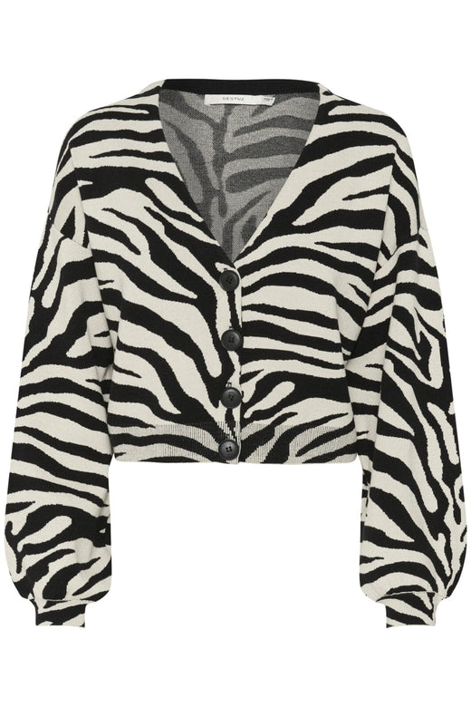 Gestuz - Gzzebba Cardigan 10910341 - 107873 - Black/Birch Tiger