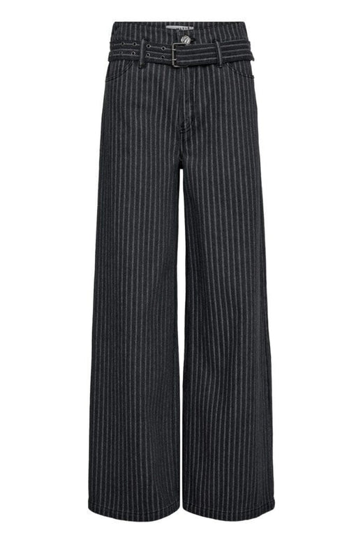 Haute L'Amitié - Lou Stripe Belt Jeans HL10175 - Dark Grey