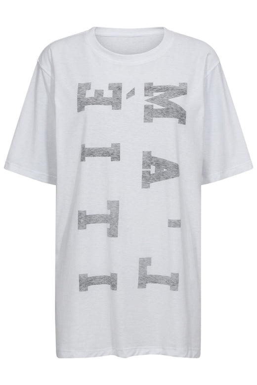 Forudbestilling - Haute L'Amitié - Maxi Reverse Logo Tee HL10231 - White/Black Print T-shirts 