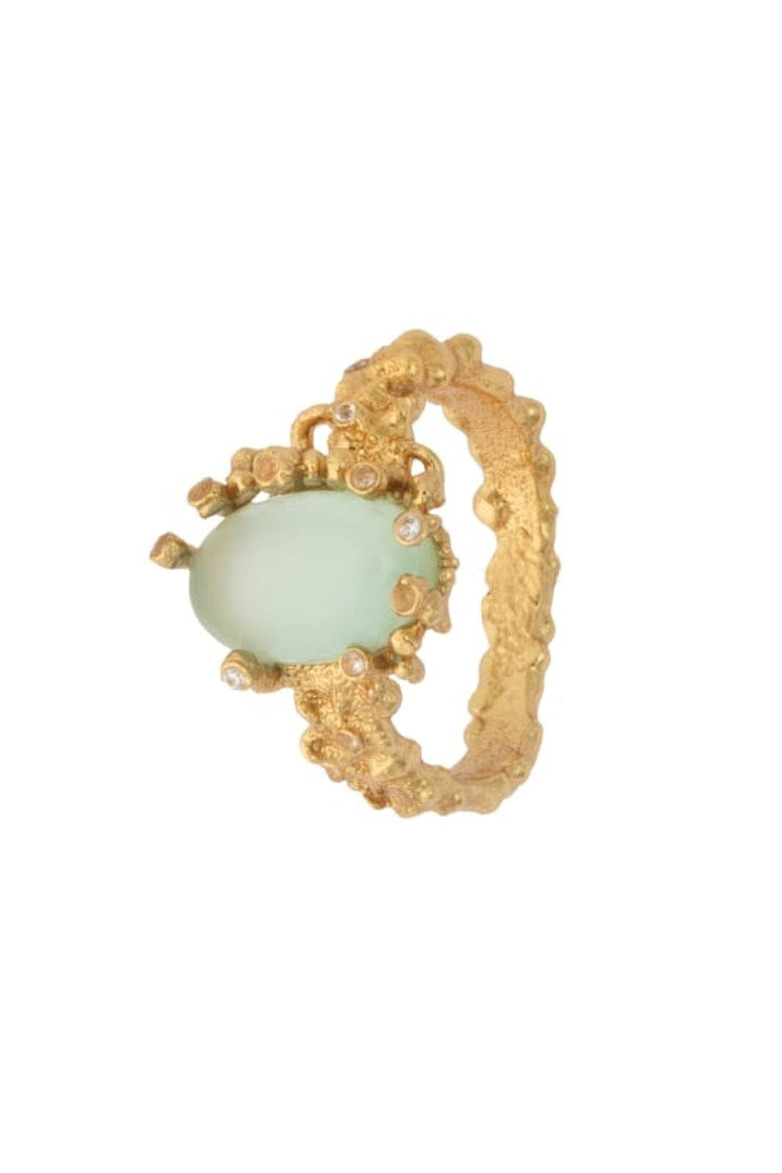House Of Vincent - Delusive Truth Ring Chalcedony - Gilded