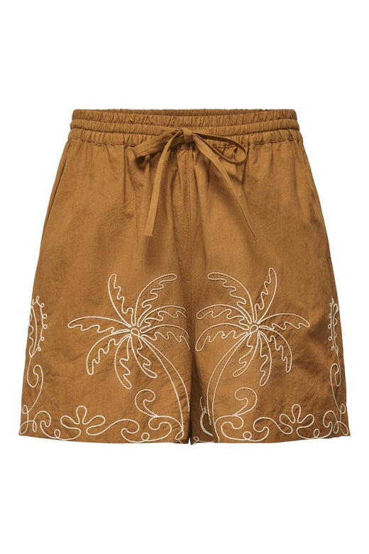 JDY - Jdyeliza Embroidery Shorts - 4952722 Golden Brown Palm Embroidery