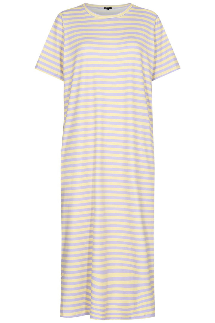 Liberte - Alma Tshirt Dress - Lavender Yellow Stripe