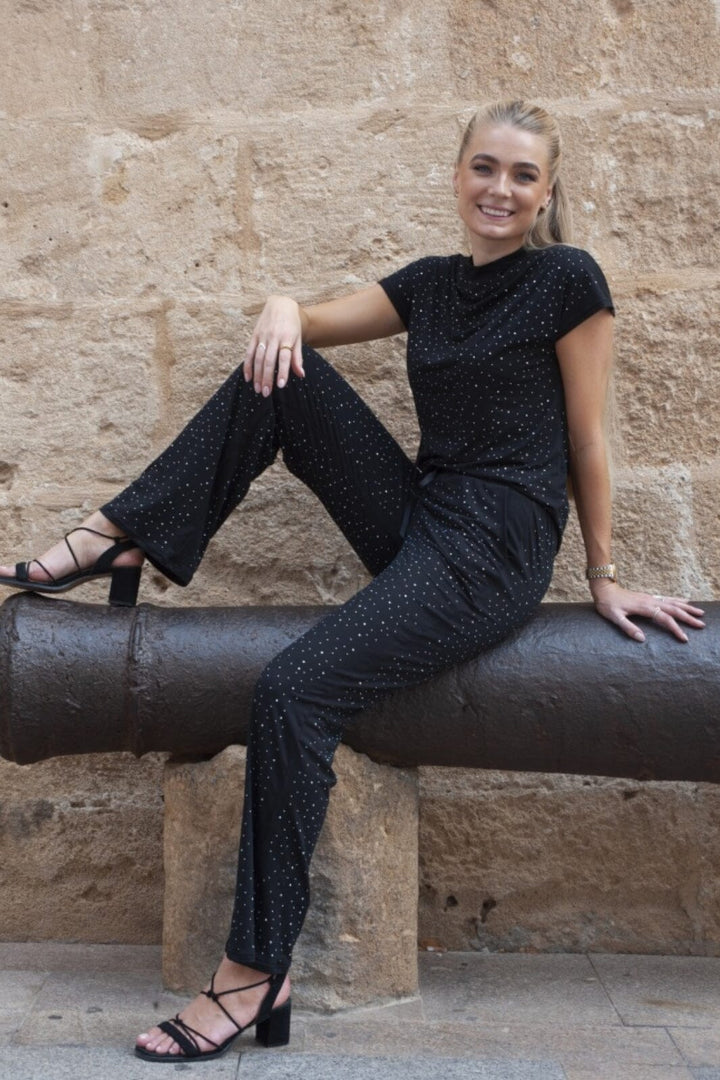 Liberte - Alma-Wide-Pants - Black Simili