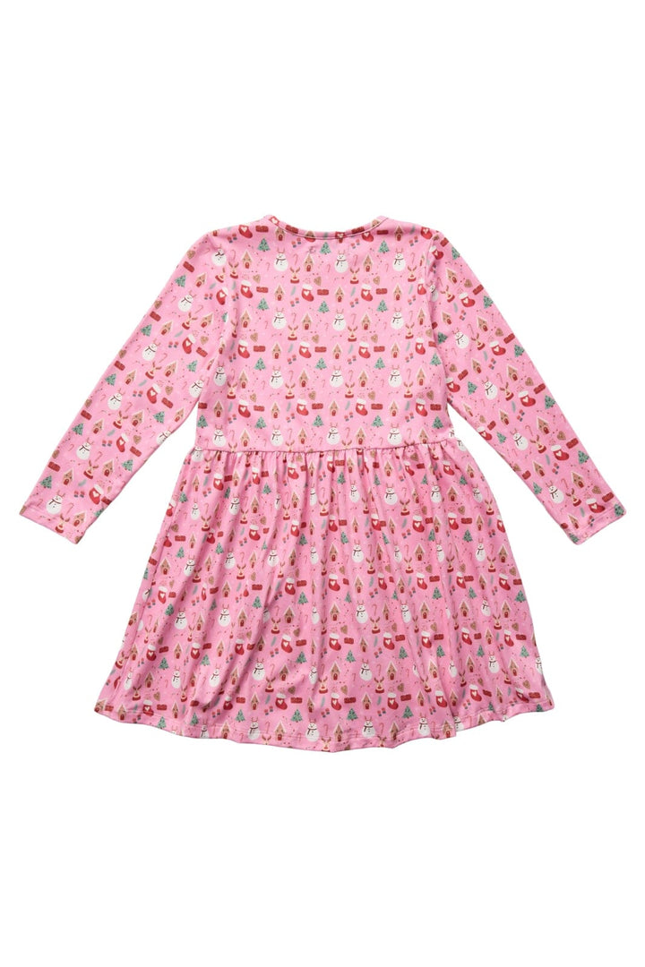 Liberté Ami - Alma-Ls-Babydoll-Dress (Kids) - Christmas Time Pink X-Mas23