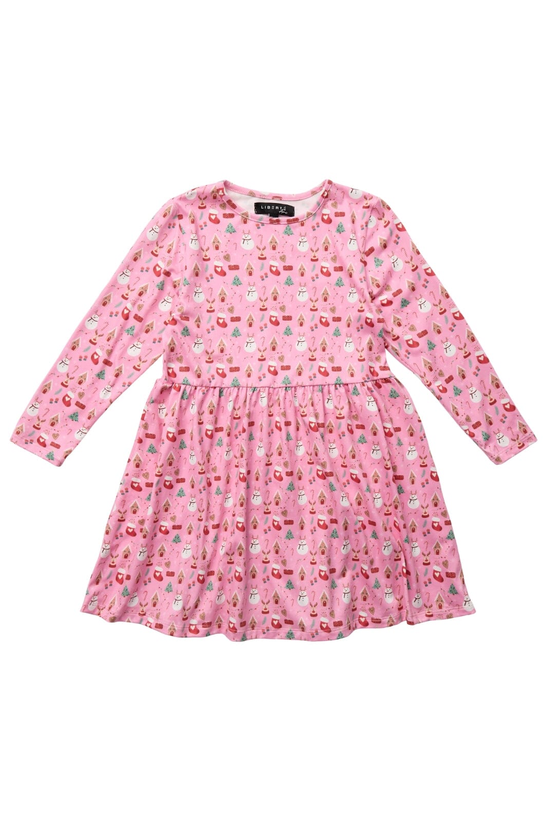 Liberté Ami - Alma-Ls-Babydoll-Dress (Kids) - Christmas Time Pink X-Mas23