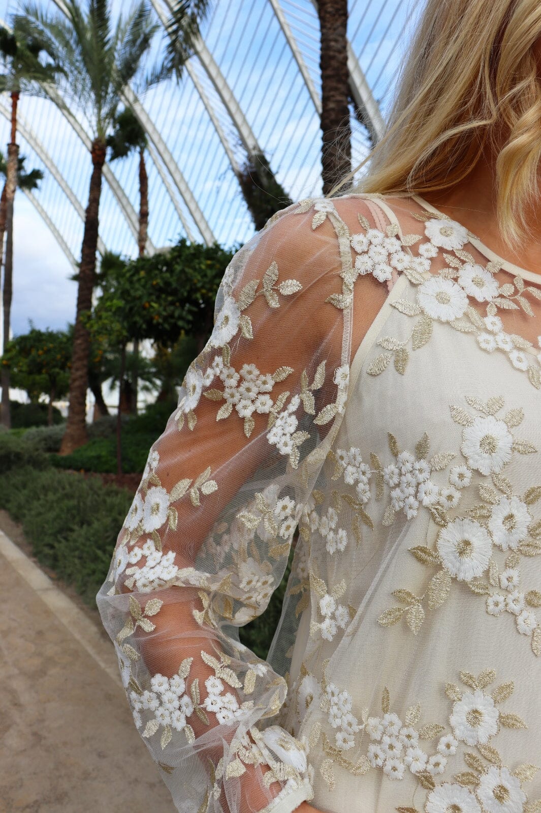 Liberte - Dolly-Ls-Dress - Creme Gold Flower