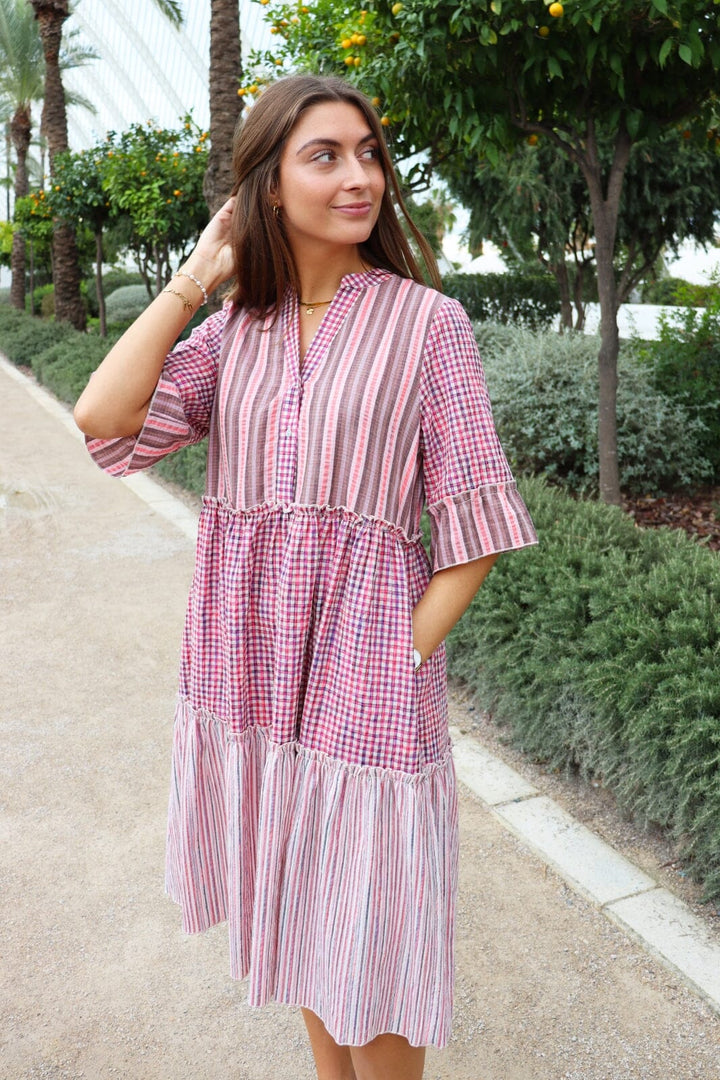 Liberte - Ellie-Dress - Brown Pink Mix