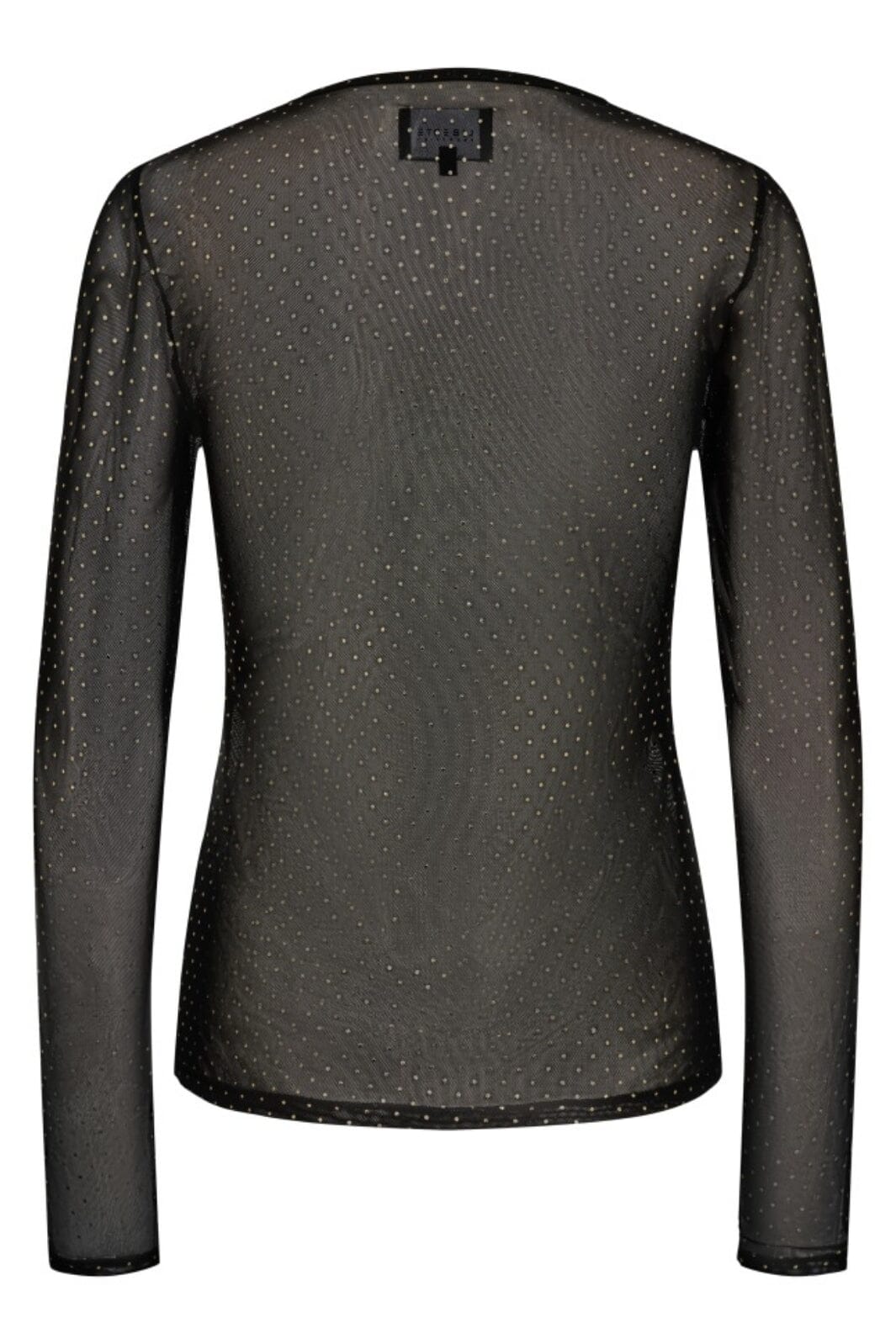 Liberte - Mesh-Ls-Sparkle-Tshirt 22134 - Black Gold Dot
