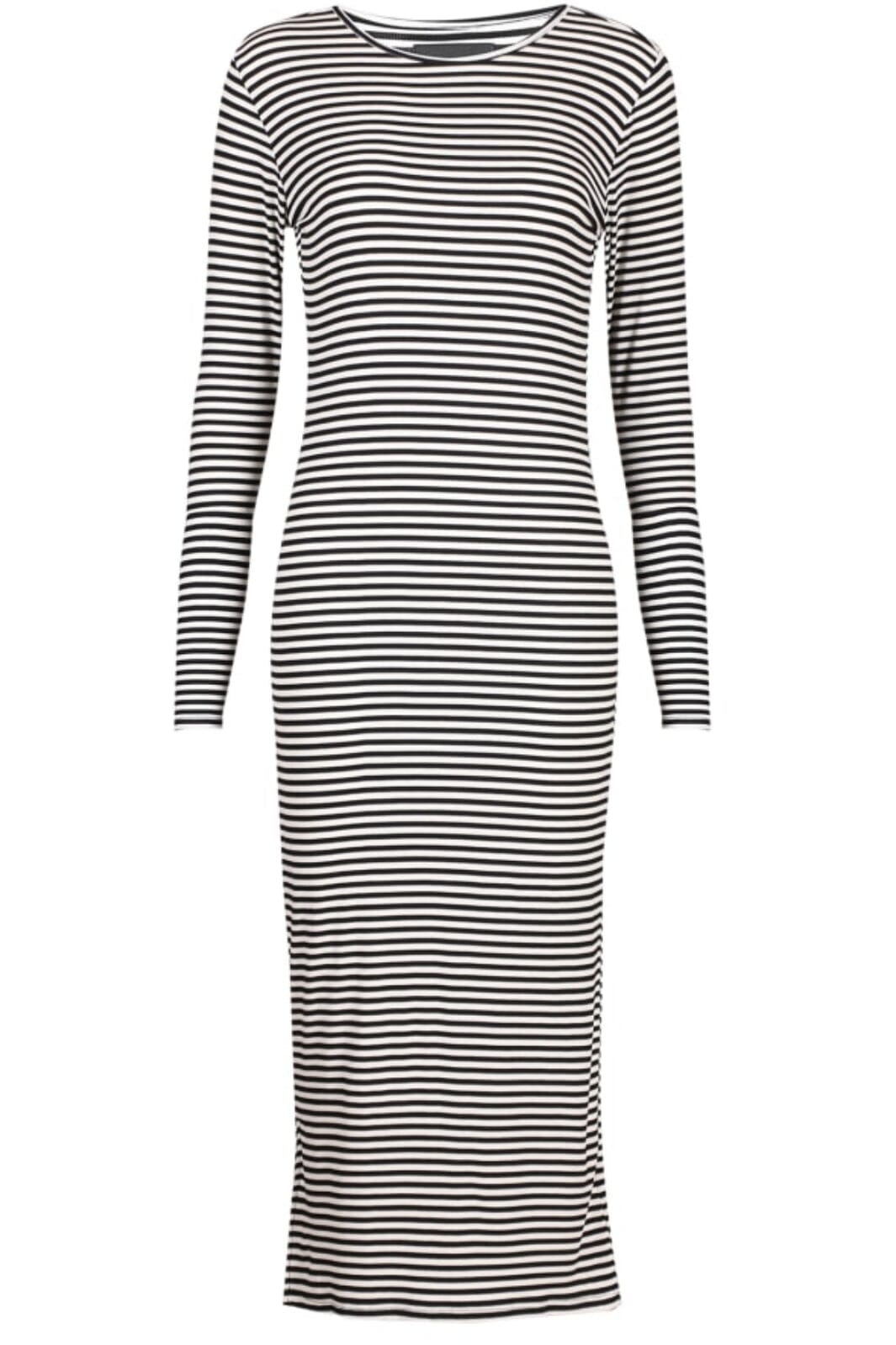Liberte - Natalia-Ls-Dress - Black Creme Small Stripe