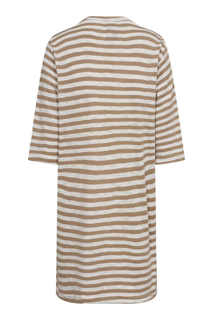 Liberte - Ulla-Ss-Vneck-Stripe-Tshirt - Army White Stripe