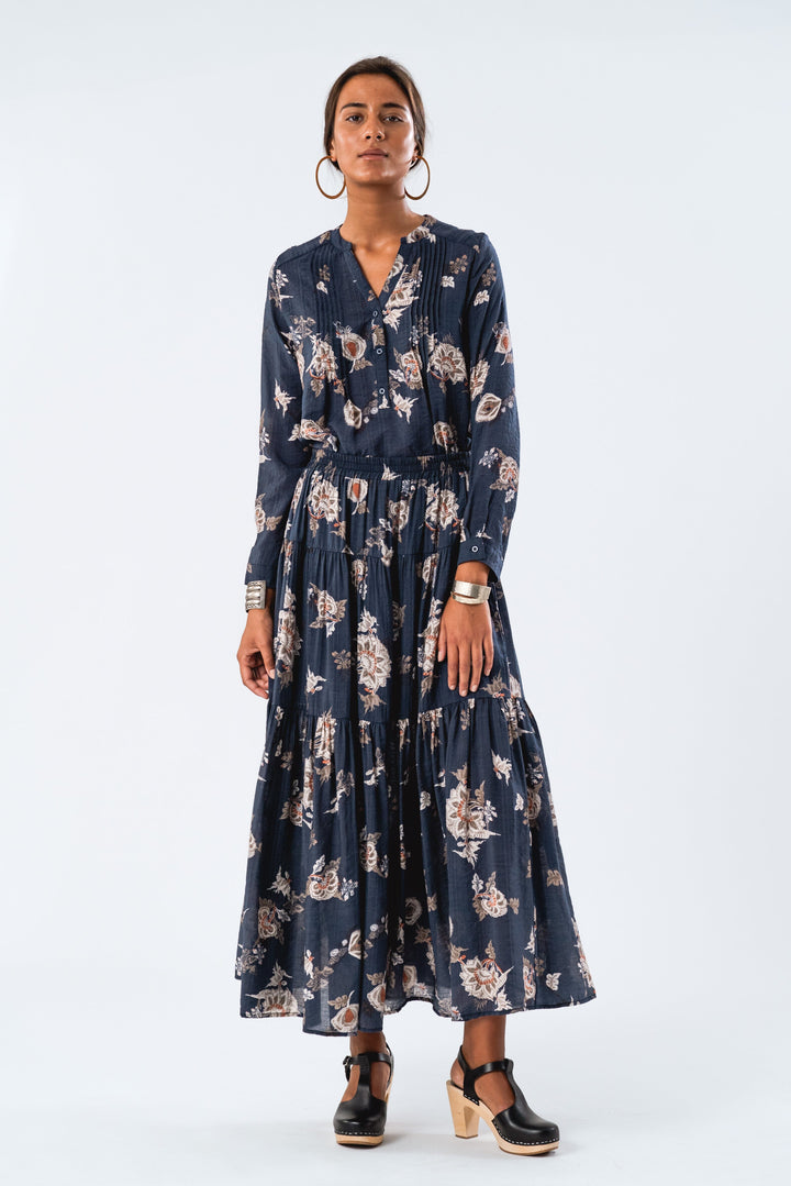 Lollys Laundry - Sunsetll Maxi Skirt - 23 Dark Blue