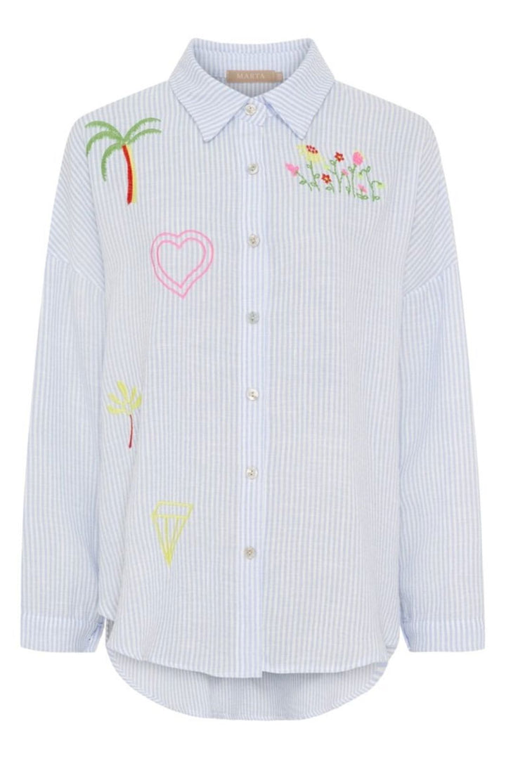 Forudbestilling - Marta Du Chateau - Mdcsandra Shirt 258357 - Celeste64 Skjorter 