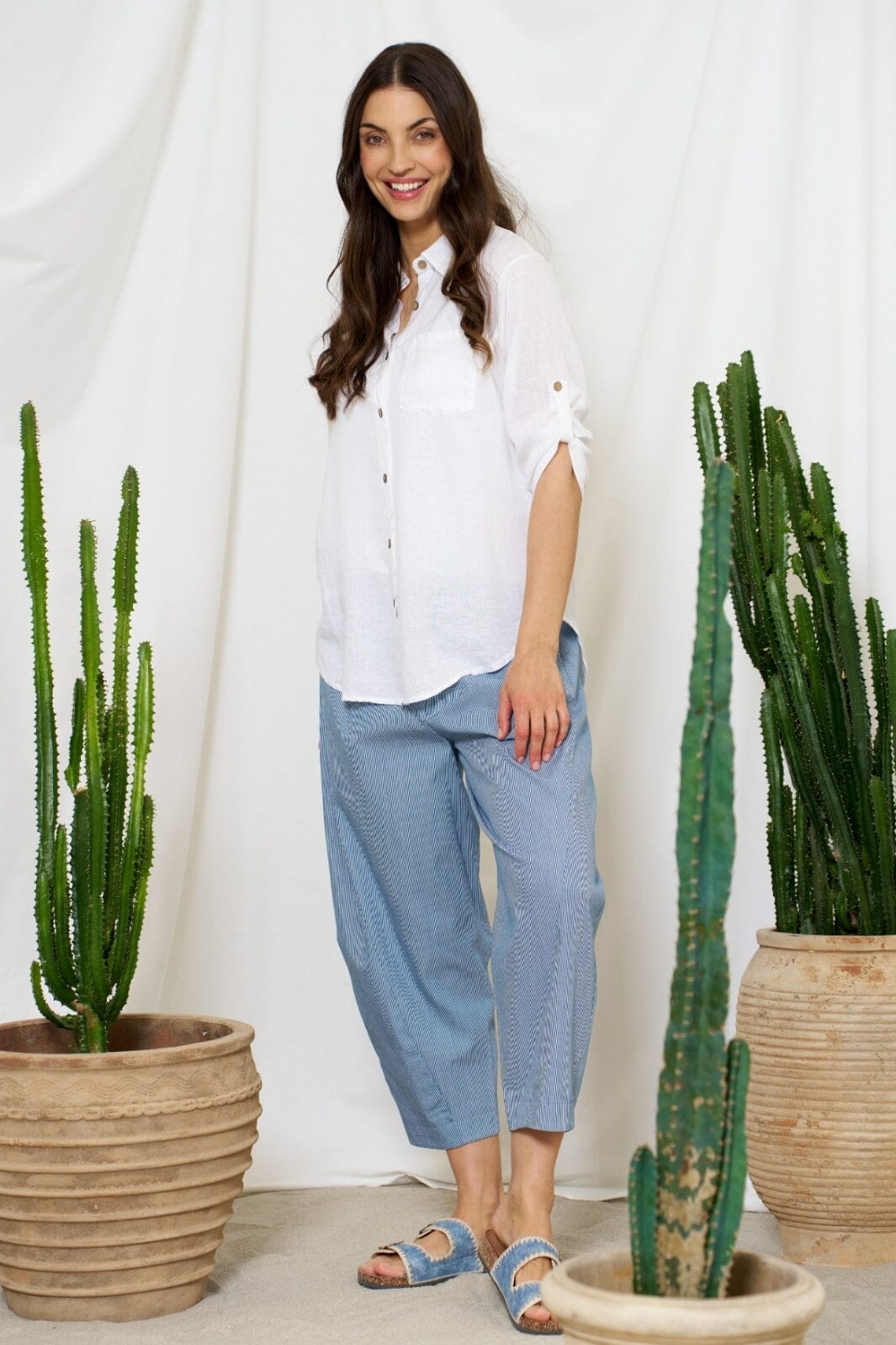 Marta Du Chateau - Mdcsienna Pants 16635 - Denim Stripe