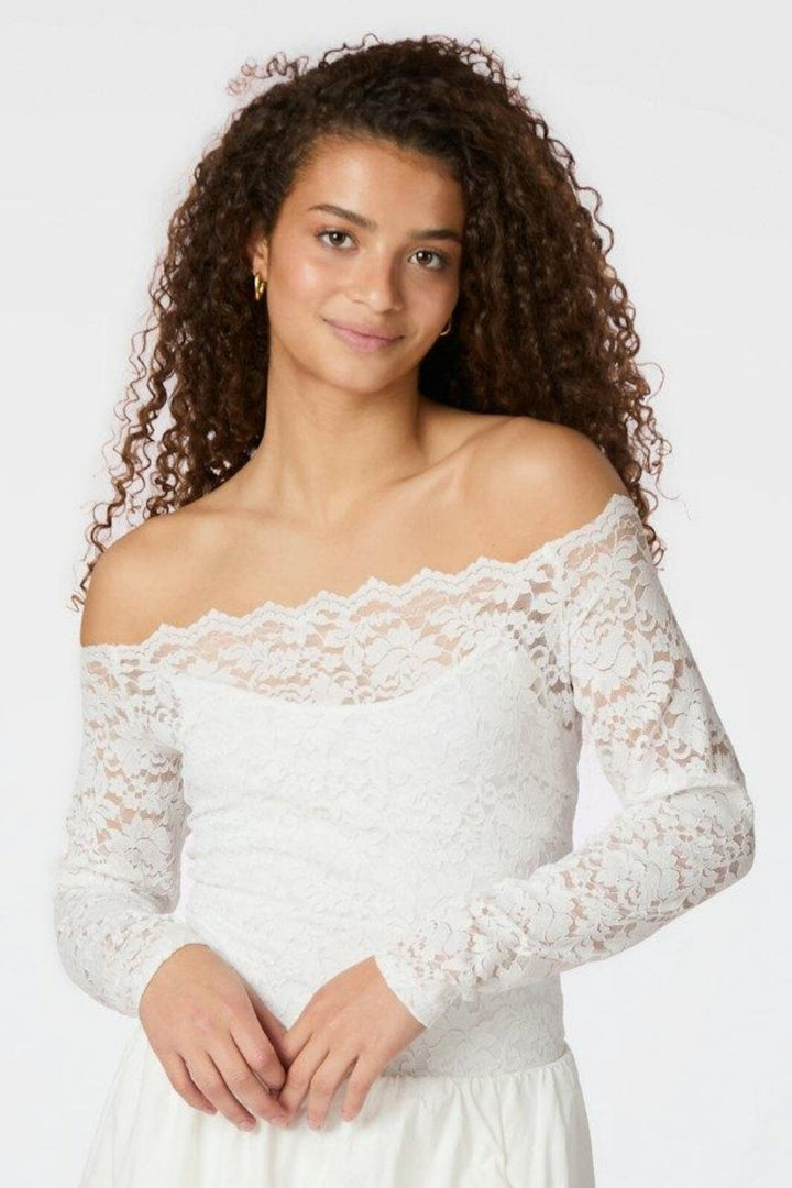 Neo Noir - Casadi Lace Flower Blouse 162631 - 120 - White