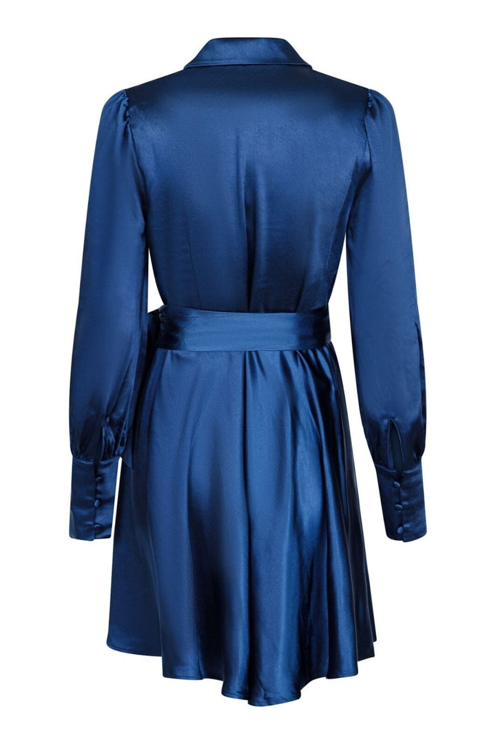 Neo Noir - Dawn Satin Dress - Navy