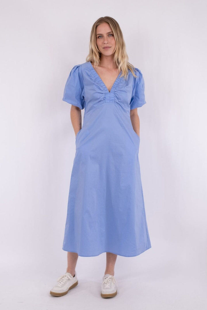 Neo Noir - Illana Poplin Dress - Sky Blue
