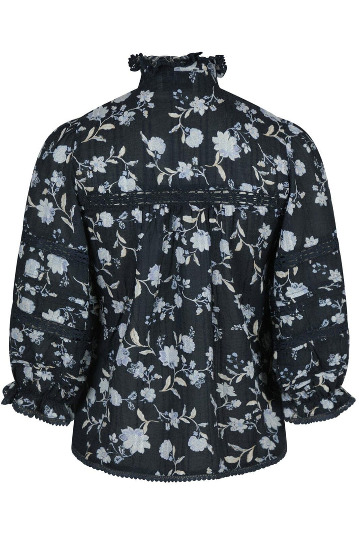 Neo Noir - Lyla Night Flower Blouse - Navy