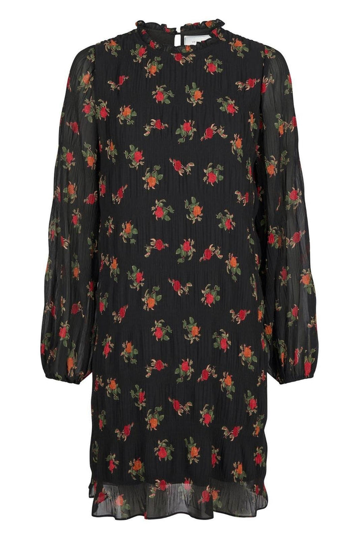 Neo Noir - Petra Plissé Flower Dress - Black