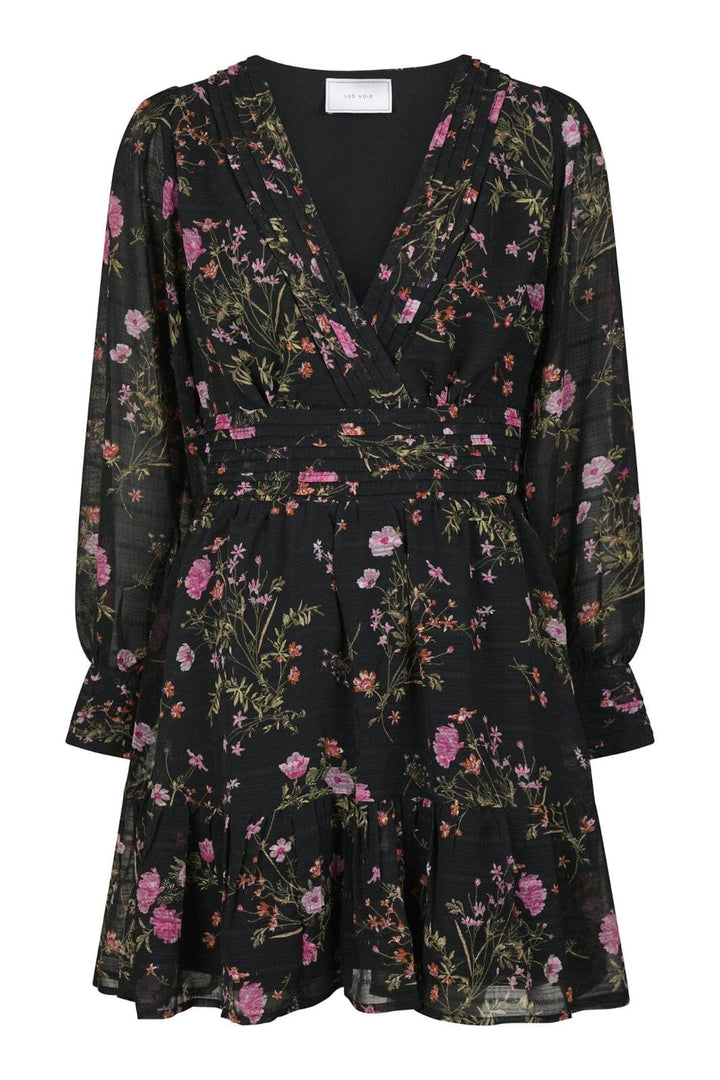 Neo Noir - Sahra Flower Print Dress - Black