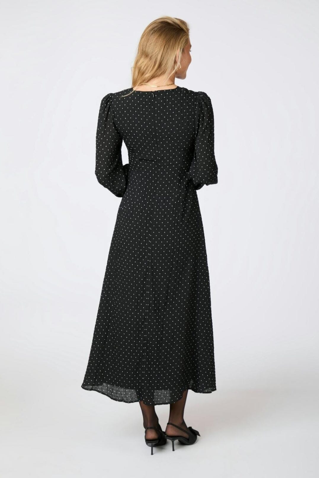 Neo Noir - Toya Dot Crepe Dress - Black