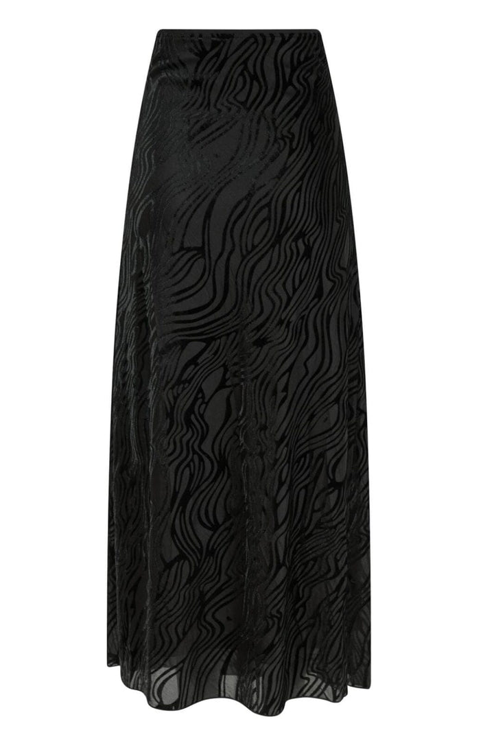 Forudbestilling - Neo Noir - Vicky Zebra Burnout Skirt - Black Nederdele 