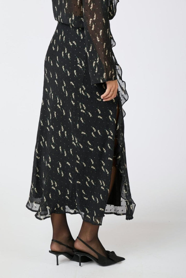 Neo Noir - Vinza Flower Branch Skirt - Black