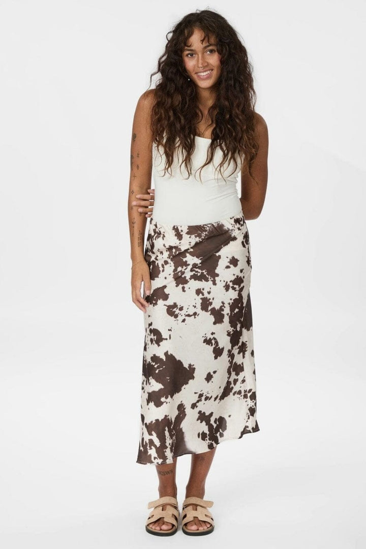 Forudbestilling - Neo Noir - Viso Cow Print Skirt 166091 - 210 - Brown