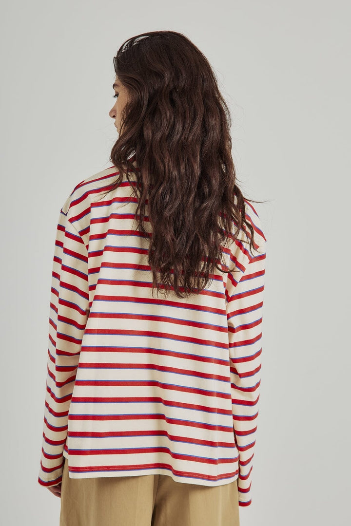 Norr - Dagma Ls Polo - Ivory/Orange