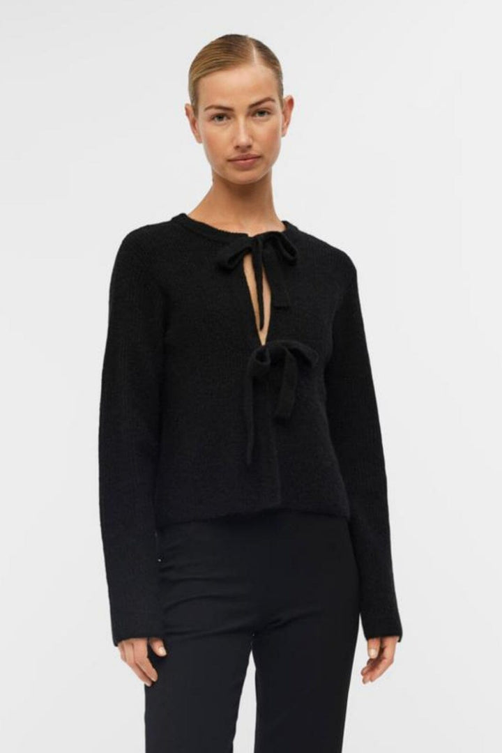 Object - Objparvi Knit Cardigan 130 - 4447396 Black Melange