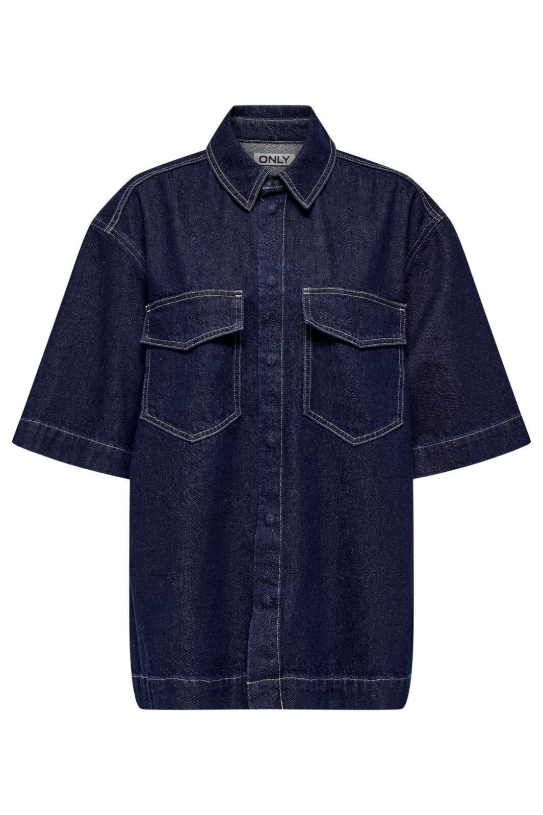 Only - Onlsophie Oversize S/S Shirt - 4717352 Dark Blue Denim Rinse