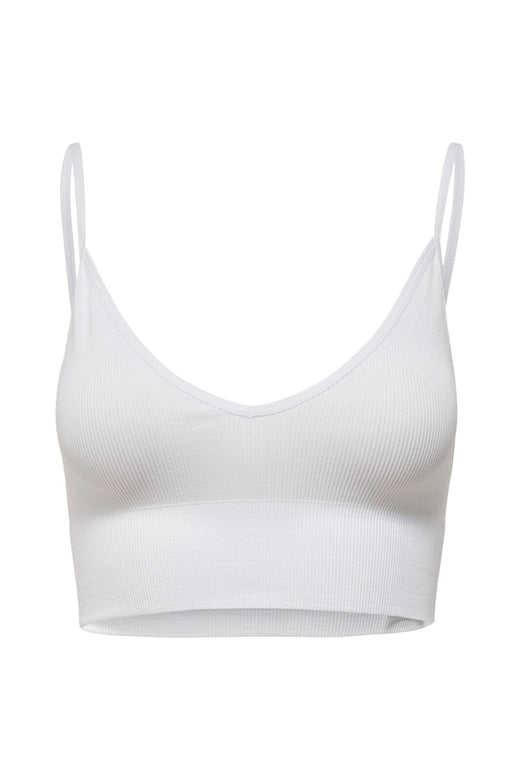 Only - Onlvicky Rib Seamless Vneck Top Acc - 3799604 Bright White